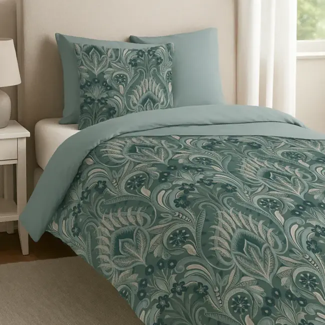 Dekbedovertrek Nola paisley - groen - katoen