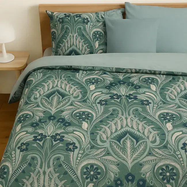 Dekbedovertrek Nola paisley - groen - katoen