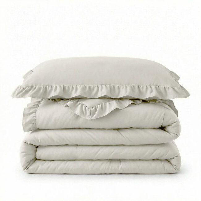 Lazy dekbed zonder overtrek Ruffles - exclusief kussensloop - Creme
