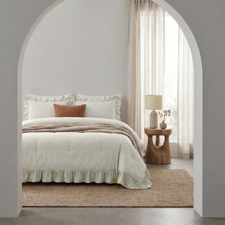 Sleeptime Lazy dekbed zonder overtrek Ruffles - exclusief kussensloop - Creme