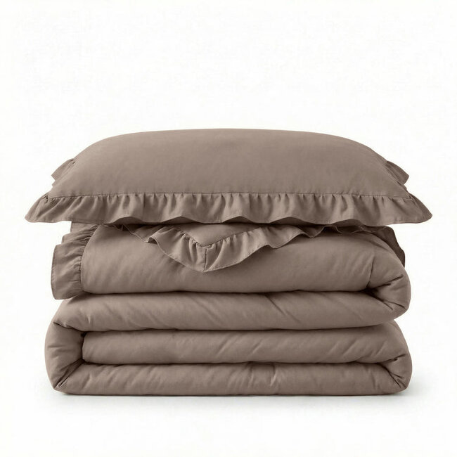 Lazy dekbed zonder overtrek Ruffles - exclusief kussensloop - Taupe