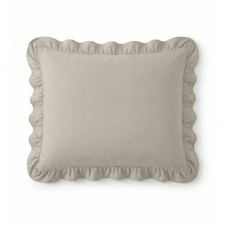 Sleeptime Lazy kussensloop Ruffles - Beige/Grijs - 2 stuks 60x70 cm