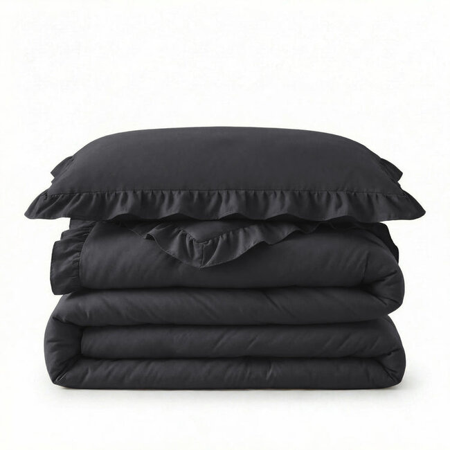 Lazy dekbed zonder overtrek Ruffles - exclusief kussensloop - Antraciet