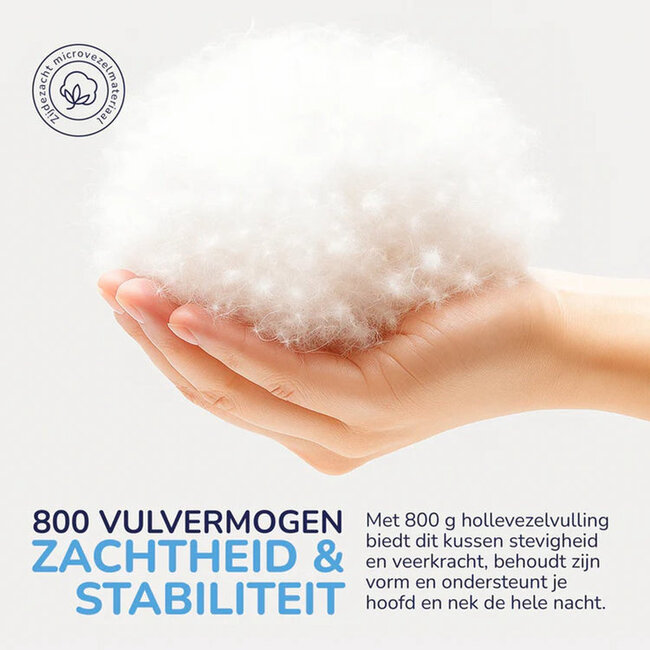Comfort hoofdkussen 80x80 cm (800 gram)