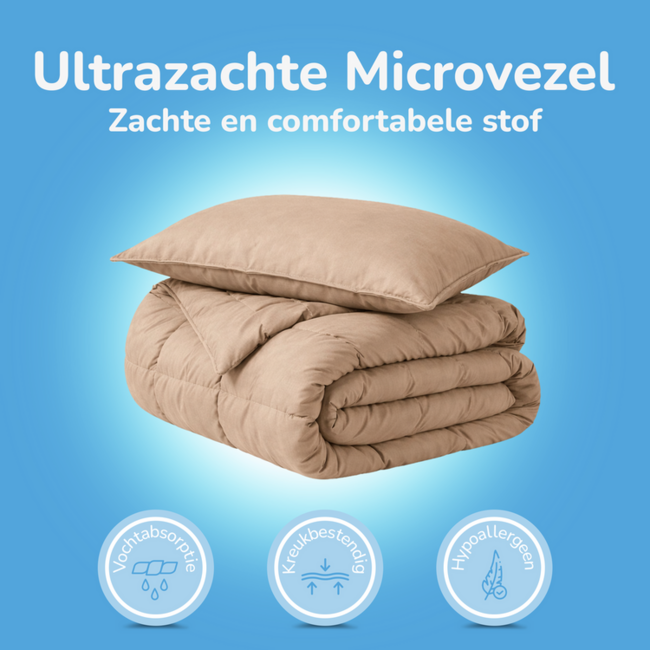 Dekbed zonder overtrek Decoware - inclusief kussensloop - Taupe