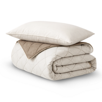 .Decoware® Dekbed zonder overtrek Decoware - inclusief kussensloop - Creme/Taupe