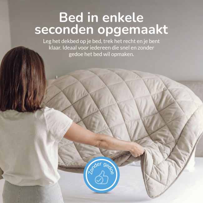 Dekbed zonder overtrek Decoware - inclusief kussensloop - Creme/Taupe