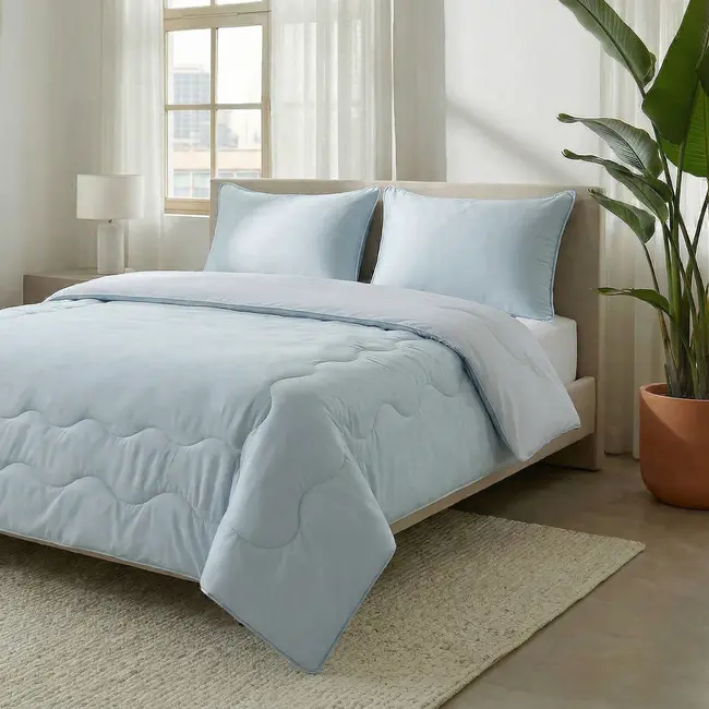 Verkoelend zomerdekbed zonder overtrek Blue Cell - inclusief kussensloop - Blauw