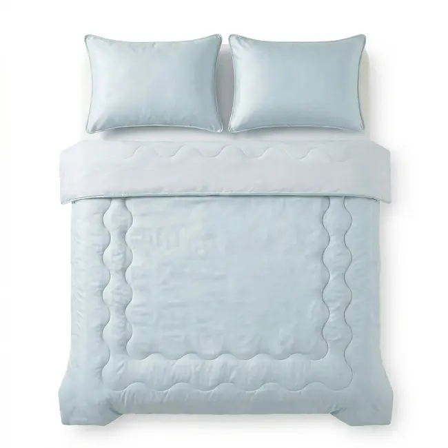 Verkoelend zomerdekbed zonder overtrek Blue Cell - inclusief kussensloop - Blauw