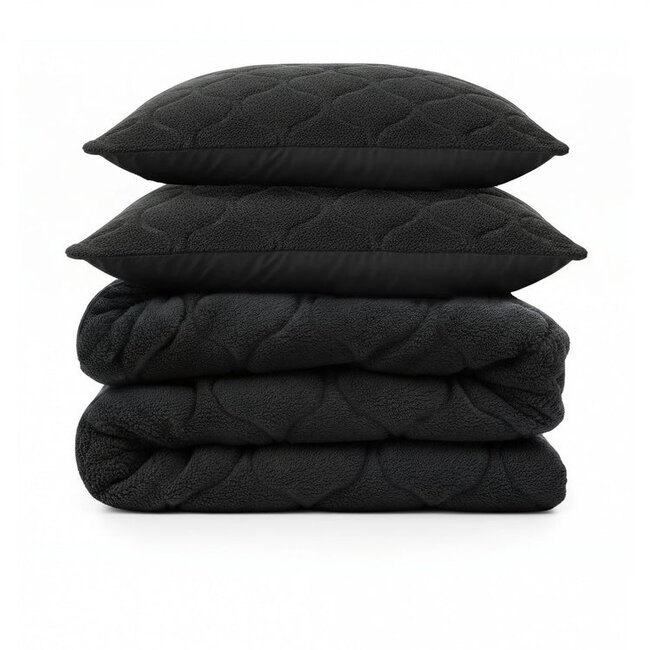 Lazy dekbed zonder overtrek Teddy - inclusief kussensloop - zwart