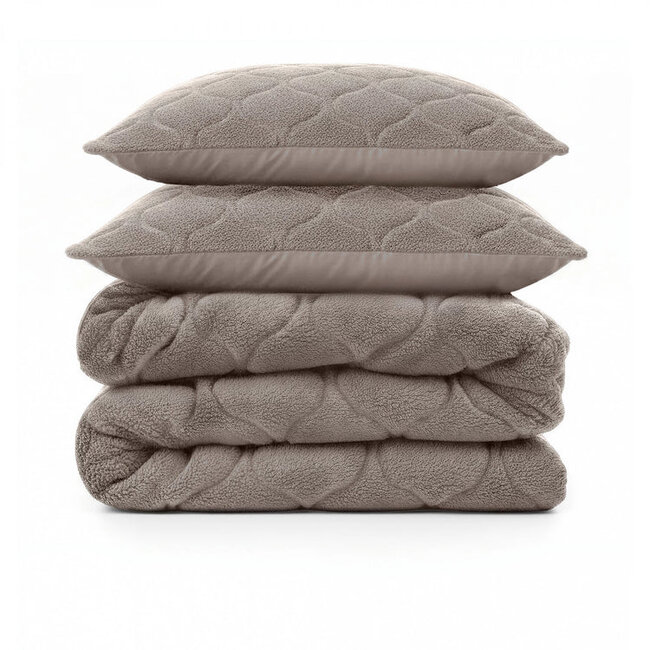 Lazy dekbed zonder overtrek Teddy - inclusief kussensloop - taupe