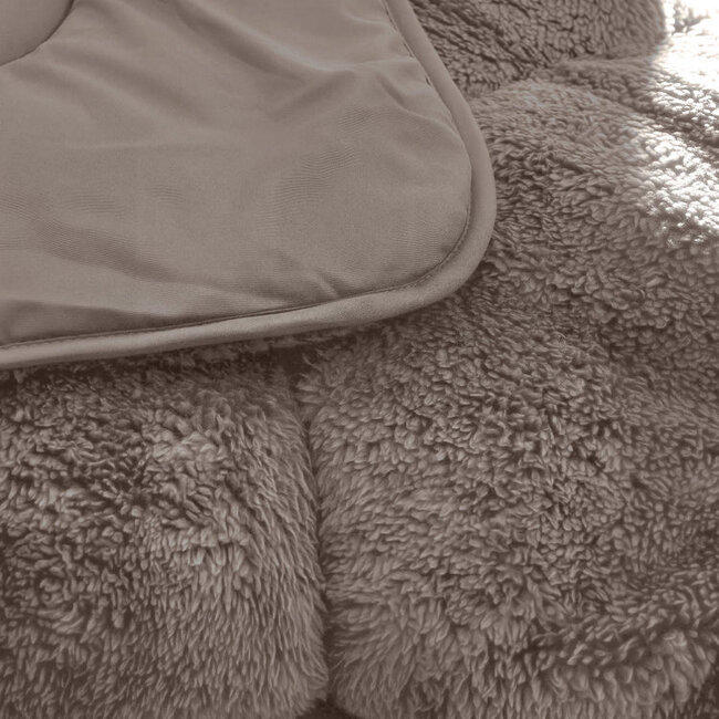 Lazy dekbed zonder overtrek Teddy - inclusief kussensloop - taupe