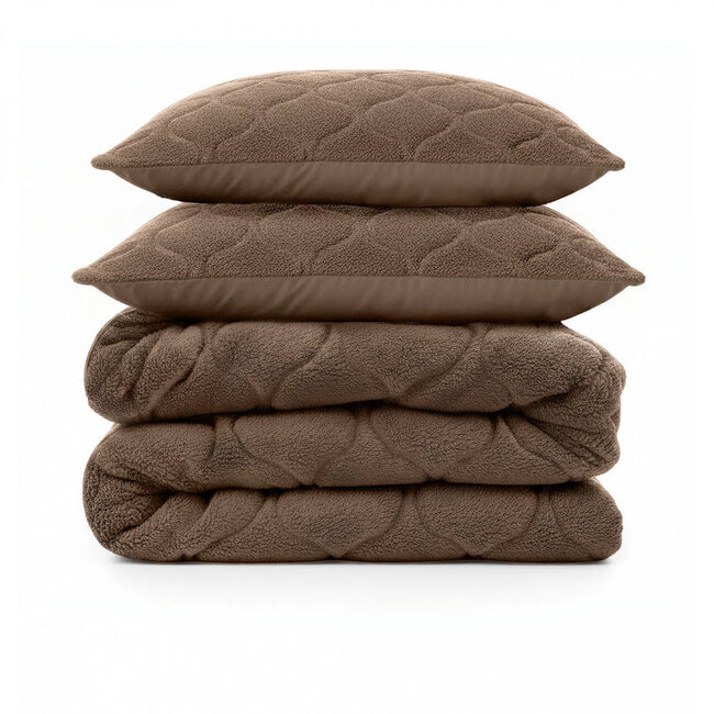 Lazy dekbed zonder overtrek Teddy - inclusief kussensloop - bruin