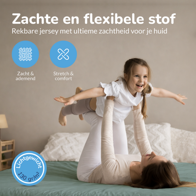 Peuter jersey hoeslaken 70x140/150 cm - groen