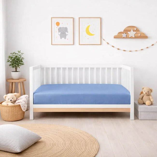 Baby jersey hoeslaken 60x120 cm - blauw