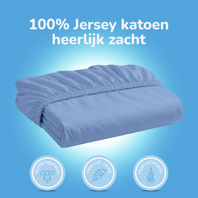 Baby jersey hoeslaken 60x120 cm - blauw
