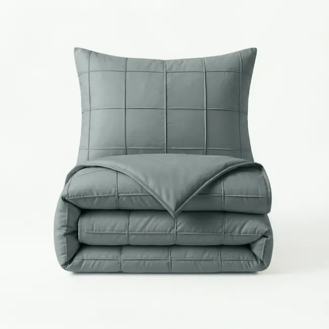 Microvezel dekbedovertrek Check Pintuck - groen