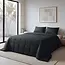 Microvezel dekbedovertrek Check Pintuck - zwart