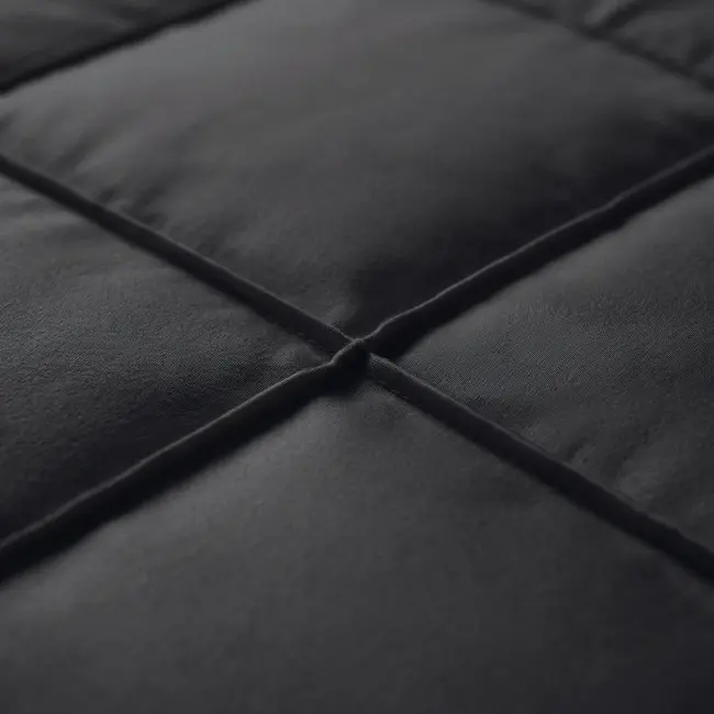 Microvezel dekbedovertrek Check Pintuck - zwart