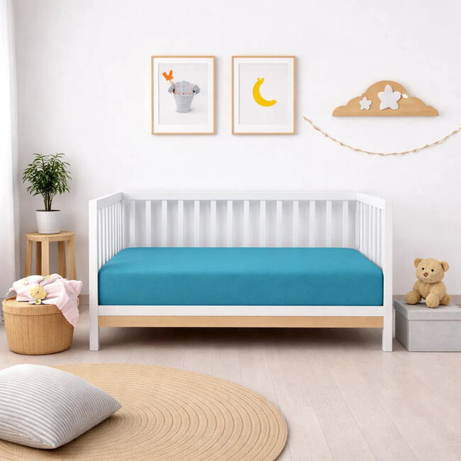 Baby katoenen hoeslaken 60x120 cm - blauw