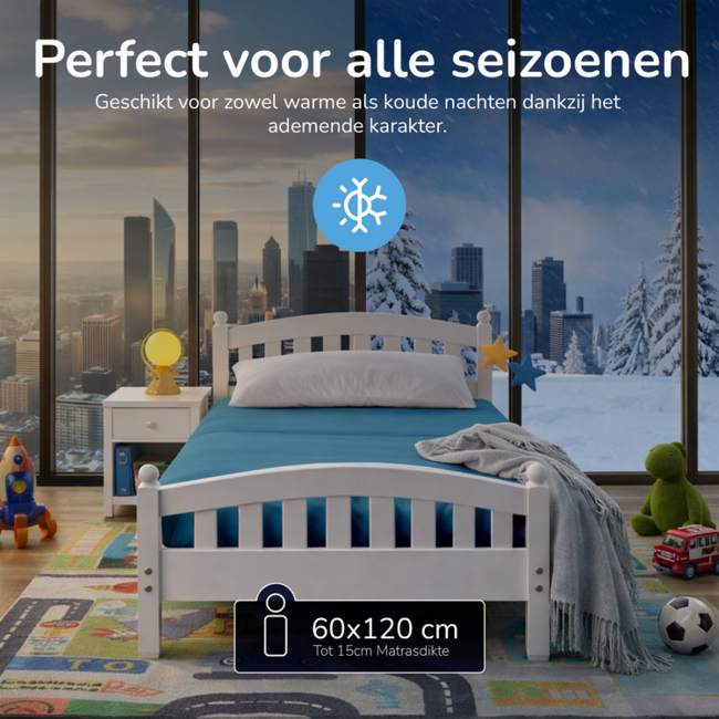 Baby katoenen hoeslaken 60x120 cm - blauw