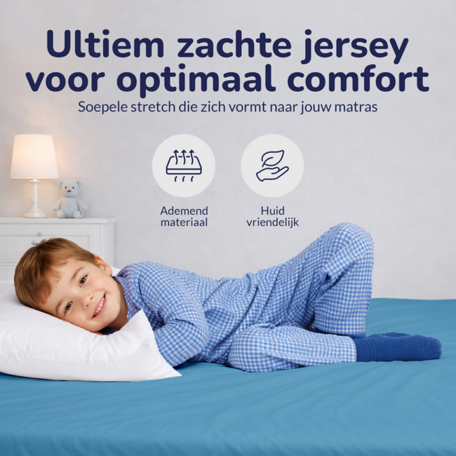 Baby katoenen hoeslaken 60x120 cm - blauw