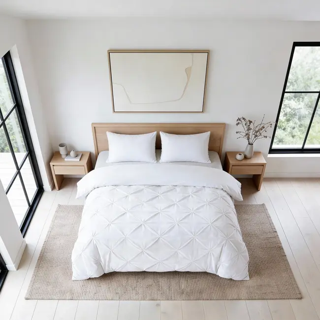 Lazy dekbed zonder overtrek Pintuck - wit - exclusief kussensloop