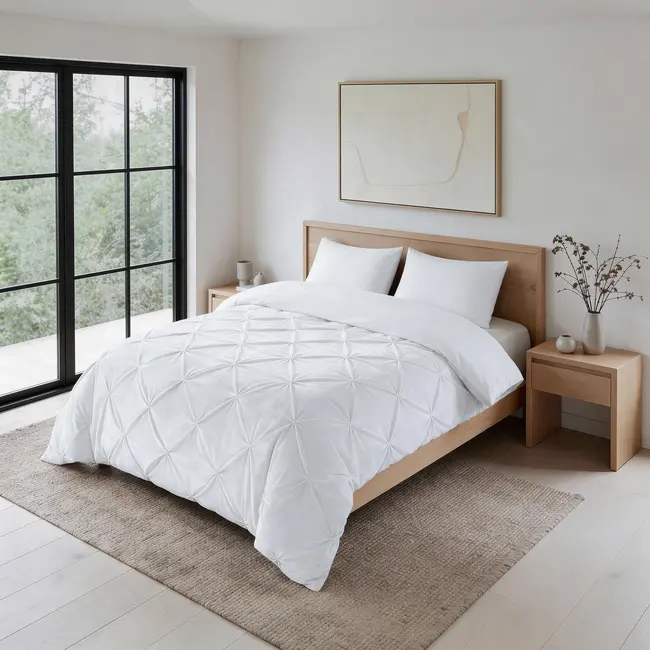 Lazy dekbed zonder overtrek Pintuck - wit - exclusief kussensloop