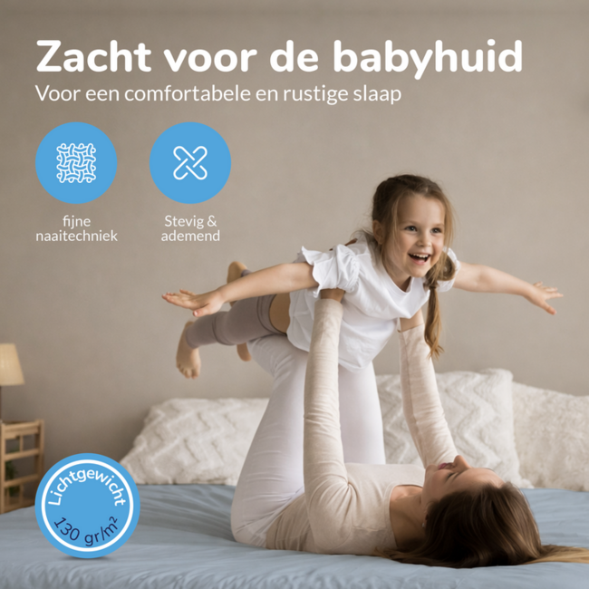 Baby katoenen hoeslaken 60x120 cm - grijs