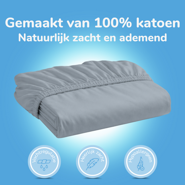 Baby katoenen hoeslaken 60x120 cm - grijs