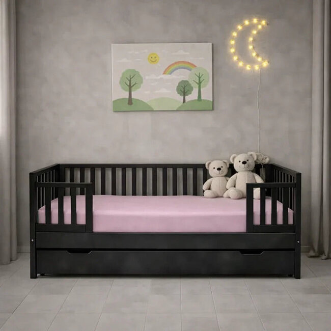 Peuter katoen hoeslaken 70x150 cm - roze