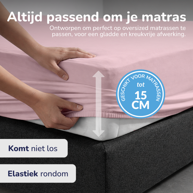 Peuter katoen hoeslaken 70x150 cm - roze