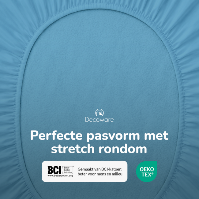 Peuter katoen hoeslaken 70x150 cm - blauw