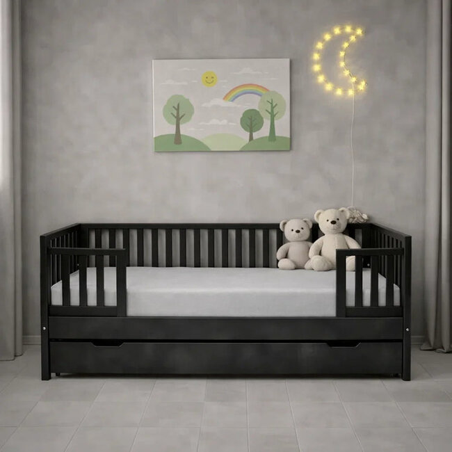 Peuter katoen hoeslaken 70x150 cm - grijs