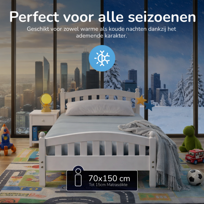 Peuter katoen hoeslaken 70x150 cm - grijs