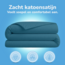 Katoensatijn dekbedovertrek uni - blauw