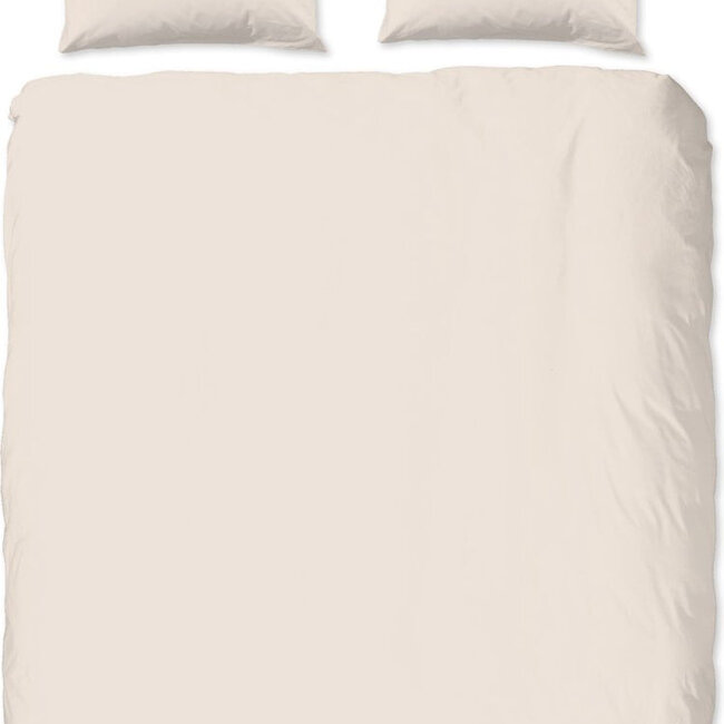 Katoensatijn dekbedovertrek uni - lichtzand