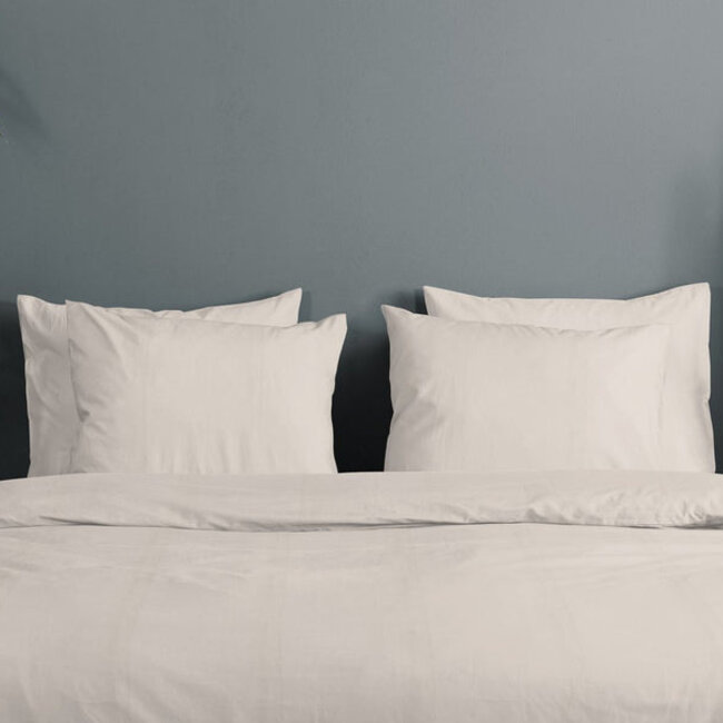 Katoensatijn dekbedovertrek uni - lichtzand