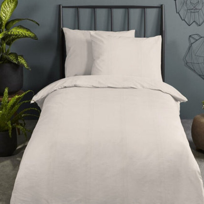 Katoensatijn dekbedovertrek uni - lichtzand