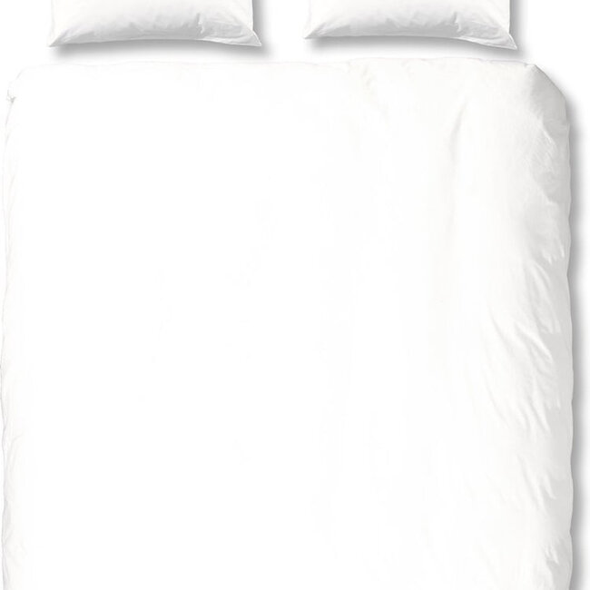 Katoensatijn dekbedovertrek uni - wit