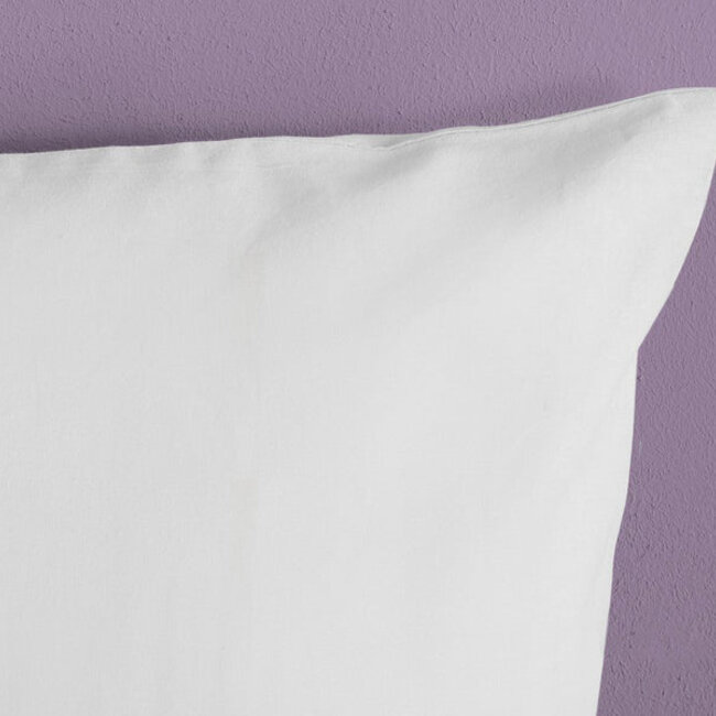 Katoensatijn dekbedovertrek uni - wit