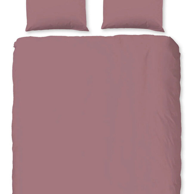 Katoensatijn dekbedovertrek uni - roze