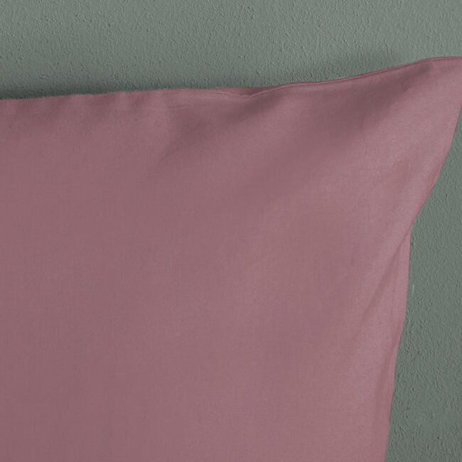 Katoensatijn dekbedovertrek uni - roze