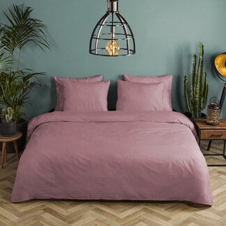 HiP Katoensatijn dekbedovertrek uni - roze