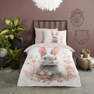 Good Morning Kinderdekbedovertrek Fien - roze - katoen - eenpersoons - 140x220 + 60x70 cm