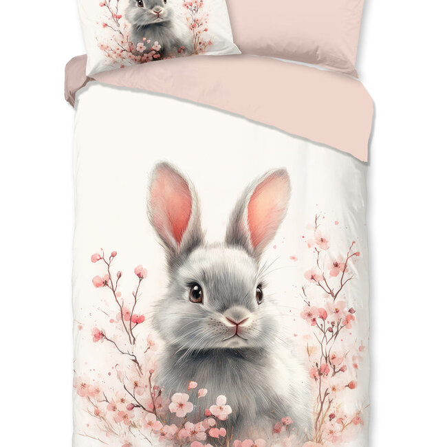 Kinderdekbedovertrek Fien - roze - katoen - eenpersoons - 140x220 + 60x70 cm