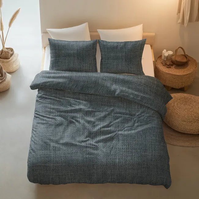 Katoenen dekbedovertrek Vintage - blauw