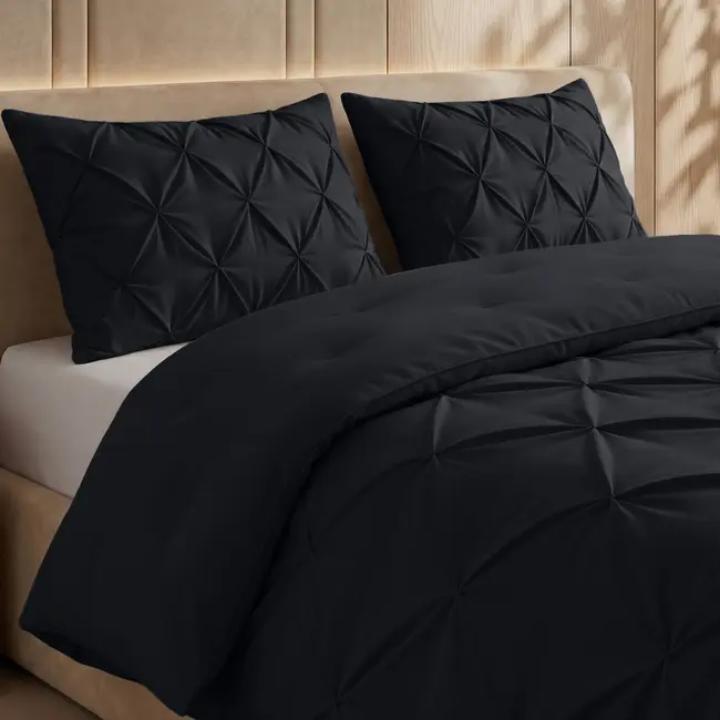 Lazy dekbed zonder overtrek Pintuck - antraciet - exclusief kussensloop