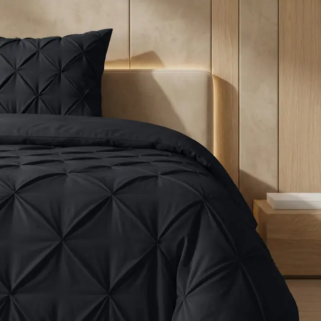 Lazy dekbed zonder overtrek Pintuck - antraciet - exclusief kussensloop