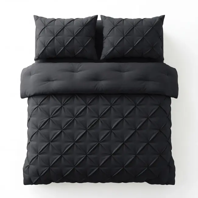 Lazy dekbed zonder overtrek Pintuck - antraciet - exclusief kussensloop